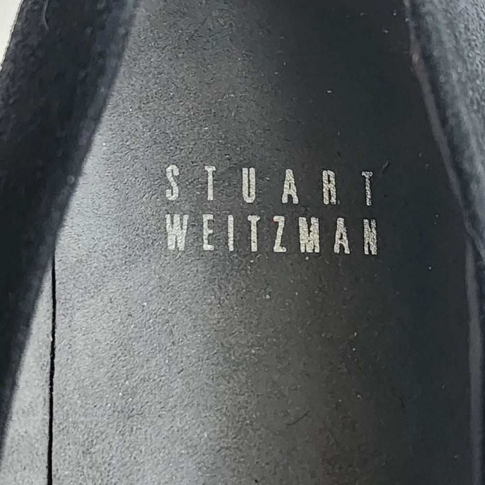 STUART WEITZMAN Black Suede Wedge Pumps Size 8 - Picture 6 of 7
